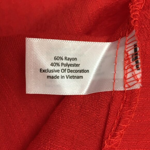 NEW Lane Bryant Women's Red Tunic Top Crochet Neckline Long Sleeves size 26 / 28 - Picture 9 of 11